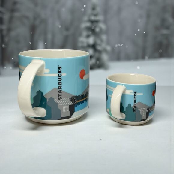 Starbucks Seoul Mug Pair – 14oz Coffee Mug + 3oz Mini Mug – South Korea – NEW - Picture 4 of 6